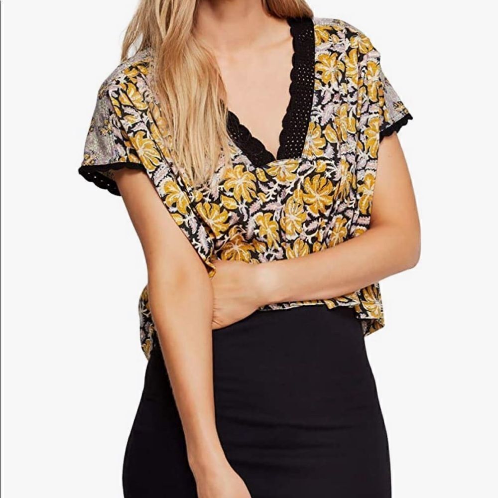 Free People Leilani Floral Printed Top